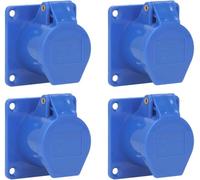 4 jeux de prises industrielles, prises industrielles prise de courant à 3 conducteurs monophasé IP44 prise étanche 220-250 V adaptée aux ateliers électriques de camping