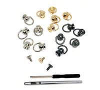 4 jeux d'œillets en métal, rivets et anneaux en D avec 2 outils pour sac à bandoulière, artisanat, fermoir en forme de seau en alliage de zinc à crochet latéral pour sangle de sac à main, anneau en D 