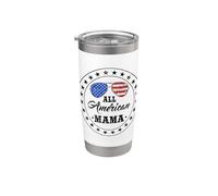 4 juillet Drapeau américain All American Mama Gobelet isotherme en acier inoxydable double paroi