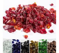 4 Kg Verres De Feu Pour Braséro À Gaz D¿Extérieur Jardin Verre Trempé Rouge Teamson Home Pt-Fg0004