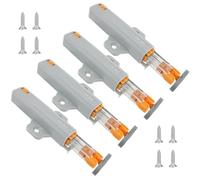 4 Loquets Push-to-Open, Loquet Poussoir Verrou Poussoir pour Armoires | Push Open Placards Ressort 30N Système d'Ouverture par Pression, Sans Aimant, pour Cuisines Meubles, Vis Incluses, Sans Poign
