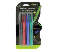 4 Marqueurs Permanent Pointe Ogive 1mm Grip Ergonomique 4 Couleurs By Ulmann