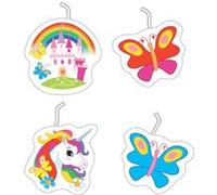 4 Mini bougies - Licorne Wit