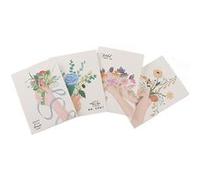 4 mini-cartes de remerciements motif floral pour maitresse / enseignant / Professeur avec enveloppes [Novago] G