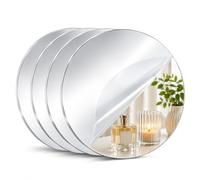 4 Miroirs Ronds en Acrylique 20 cm, Miroir Adhésif Mural à Coller | Miroir Rond avec dos autocollant, Flexible miroir a coller décoratif Antidéflagrant pour mur, salon, chambre, mariage, DIY