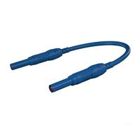 4 mm fiche banane mâle vers mâle nickelée CAT III (bleu) | Mâle à mâle, connexion sécurisée, accessoire de test idéal, design robuste, pour laboratoire et atelier
