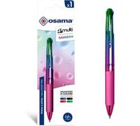 4 Multi Rainbow ¿ 4 Colour Personalised Coloured Pen, 1 Piece ¿ Ballpoint Pen 1 Mm Medium Point With Black, Blue, Red And Green Ink ¿ Coloured Pens Stationery, School And Office Supplies
