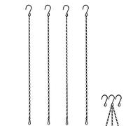 [4 Pack] 90 cm Chaîne de Suspension, Chaîne en Métal de Suspension Plante Panier Pot de Fleurs, Porte Plantes Intérieur Ou Extérieur Suspension Plante Macramé Cintre Décoration du Jardin - Noir