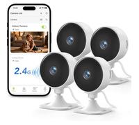 4 Pack Camera Surveillance WiFi Interieur 1080P Caméra Intérieur pour Bebe/Animaux Vision Nocturne AI Détection Audio Bidirectionnel