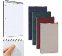 4 Pack Graph Spiral Notebook, Neutral & White, 8.5 x 11 Inch, 40 Sheets/pad | 21,6 x 27,9 cm Quadruled 3 trous perforés pour classeurs, Quadri-ligné, Top Spiral, pour mathématiques et sciences de