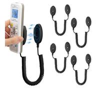 4-Pack Supports Magnétiques pour Télécommandes avec Cordons à Ressort Fixation Murale Adhésive,Anti-Perte, Adsorption Rapide,Ressort Extensible pour Une Sécurité Optimal. (Noir 70 Pouces, Pack de 4)