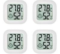 [4-Pack: Thermomètre d'ambiance intérieur | Hygromètre numérique Intelligent | Moniteur température Maison | Humidimètre capteur