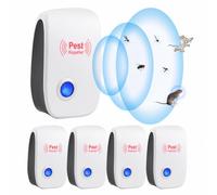 4 Pack Ultrason Anti Moustique, Répulsif Ultrason Anti-Rongeurs Insectes | Ultrason Anti Souris Maison Interieur Prise, Répulsif Électronique Insectes pour Souris, Rats Fourmis Araignées Moustiques