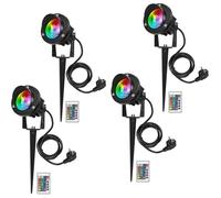 4 Packs RGB Spot LED Extérieur 10W avec Piquet Éclairage Extérieur LED à Piquer Lampe Jardin étanche IP65