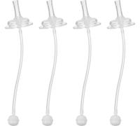 4 pailles en silicone - Remplacement pour gourde - Pailles larges pour gobelets (transparentes)