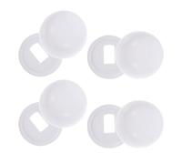 4 Paires Cache-boulon de Toilette en Plastique Blanc, Lot | Accessoire de Remplacement, Capuchon Décoratif, Cache les Fixations, pour Installation de Cuvette