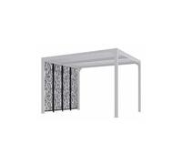 4 panneaux moucharabieh en acier gris anthracite côté 3m pour pergola bioclimatique PER3630M30 Habrita Foresta