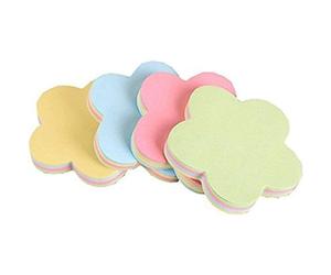 4 Paquet De 400 Feuilles De Notes Autocollantes En Forme De Fleur Bloc-Notes Cube - 76 * 76mm - Couleurs Assorties Très Durable Et Utile