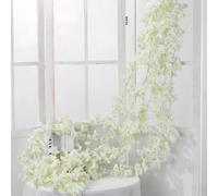 4 PCS 180 cm Guirlandes de Fleurs de Cerisier Artificielles, Artificielles de Soie Guirlande de Fleur Artificielle Suspendu, pour DéCoration Arche de Mariage Maison Jardin BalançOire FêTe (Blanc)