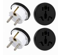 4 PCS Adaptateur Prise Anglaise vers France, UK to EU Adapter Compact pour Appareils Compatibles UK, USA, Chine et Suisse, pour Adultes, Voyage, Hôtel, Bureau et Maison