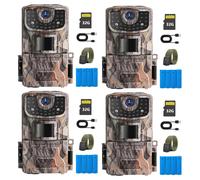 4 pcs caméra de gibier avec détecteur de mouvement vision nocturne 2K vainqueur du test chasse 0,3s déclencheur caméra de gibier 120 ° angle de détection infrarouge caméra de vision nocturne