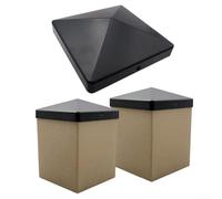 4 pcs capuchons de poteau de clôture, prolonge la durée de vie de vos poteaux, matériau résistant à la décoloration, pour poteau de 10 x 10 cm, Convient aux jardins extérieurs