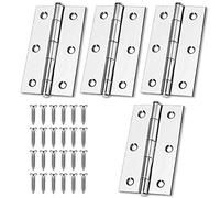 4 Pcs Charnière Acier,75mm × 50mm Charnière,Charnières à Roulement | CharnièrePiano,CharnièrePiano Inox,Paumelles,Paumelles De Porte,De Porte,Pour Porte Placard (4)