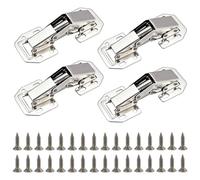 4 PCS Charnières pour Placards Épaissies 100×42mm avec Amortisseur, Charniere Invisible pour Porte Placard et Meuble, Charniere Porte Cuisine 90° avec 32 Vis pour Portes Lourdes