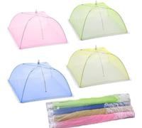 4 Pcs Cloche Alimentaire/Cloche Anti-Insectes/Aliments Tente/Couvercle de Nourriture Pliante écran en Maille Parapluie-niques, BBQ