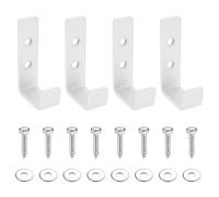 4 Pcs Crochets J Muraux Blancs pour Garage, Objets Encombrants | Crochets en J métalliques solides, fixation à visser