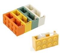 4 Pcs Distributeur de Ruban Adhésif en Forme de Bloc, 10,7x4x5,2cm, 4 Couleurs Dérouleur Ruban Rechargeable, Devidoir Ruban Bureau Maison Restaurants Fleuristes, sans Ruban Adhésif