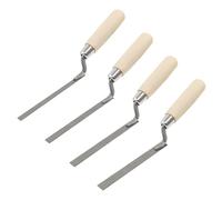 4 Pcs Gasket Trowel, Gasket Trowel with Wooden Handle, Carbon Steel Joints Spatula for Applying Plaster, Scraping Putty