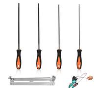 4 PCS Lime Tronconneuse, Lime Chaine Tronconneuse, avec Porte-Lime | en Acier Haute Résistance, Résistantes et Durables, 4 Tailles de 3.2mm, 4.0 mm, 4.8 mm, 5.5 mm.