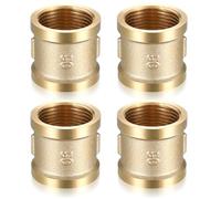 4 Pcs Manchon en Laiton 3/4 Pouce Filetage Femelle, Manchon Laiton Double Femelle 20/27, Connecteur Raccord 3/4" IG/IG, Raccord Fileté pour Chauffage Système Eau Potable