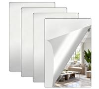 4 Pcs Miroir Mural Adhesif, 30 x 40cm Miroirs Autocollant Adhésif, Miroir à Coller Flexibles, Miroirs Adhésifs en Acrylique Muraux a Coller pour décoration de maison, salle de bain, chambre, porte