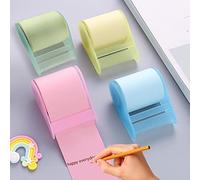4 PCS Notes autocollantes colorées,Bloc de note autocollante assortie | Postite,Notes AdhéSives Rouleaux avec Distributeur de Note,Feuillets Autocollants,longueur RéGlable ÉCole/Bureau/Voyage