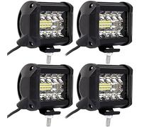 4 PCS Phare de Travail LED 200W 6000K Projecteur LED Voiture 12V Etanche IP68 Projecteur Spot Flood Phare de Travail pour Voiture Camion SUV Tracteur ATV Moto Bateau (4pcs)