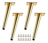 4 PCS Pieds de Meubles en Métal 8 Pouces, Pieds Coniques Élégants pour Canapé et Table Basse, Doré