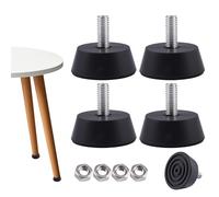 4 Pcs Pieds en Caoutchouc à Visser,M6 x 32.3mm Réglable Mise à Niveau Pied