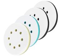 4 Pcs Plateau de Ponçage en Mousse, 125mm Tampon de Ponçage Souple Tampon d'interface Ponceuse, Patin de ponçage Eponge ponceuse 8 Trous pour perceuse Ponceuse Orbitale Aléatoire