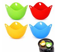 4 Pcs Pocheuse à œufs en Silicone, Egg Boiler Coquetiers Pochés en Silicone Réutilisables, Cuiseur à œuf Micro onde