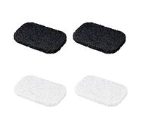 4 Pcs Porte Savon, Support de Savon Accessoire pour Salle de Bain/Cuisine，7x11x1cm Porte Savon Luffa Naturel, Facile à Nettoyer et Protection de l'environnement (blanc,noir)