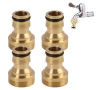 4 PCS Raccords de Robinet Universels en Laiton, Adaptateur de Tuyau d’Arrosage pour Cuisine et Jardin, Embout Robinet Filetage Extérieur, Raccord Rapide Étanche et Durable