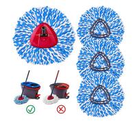 4 Pcs Recharge Serpillere Compatible avec Vileda Turbo EasyWring and Clean Têtes de Balai à Franges