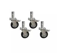 4 pcs. Roulettes d'échafaudage Roulettes d'échafaudage Pieds pour échafaudage Galvanisé fi 125