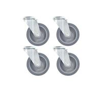 4 pcs Roulettes pivotantes à trou de boulon 100 mm