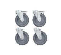 vidaXL 4 pcs Roulettes pivotantes à trou de boulon 125 mm G