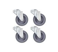 4 pcs Roulettes pivotantes à trou de boulon 75 mm