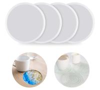 4 Pcs Round Silicone Molds Coasters Round Resin Mold Small Silicone Mold Coasters Diy Home Decoration