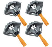 4 Pcs Serre Joint Angle 90 °, Etau D'angle Alliage d'Aluminium, Pince de Soudage d'angle avec Mâchoire Pivotante Réglable, pour Outils Menuisier, Soudage de Charpentier Gris